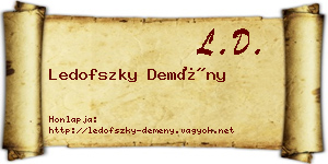 Ledofszky Demény névjegykártya